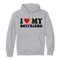 thumbnail image 1 of XIAOCHA Men's Heart Letter Print Hoodie Oversized Long Sleeve Hooded Pullover Hoodie Soft Playful Casual Hoodies, 1 of 3