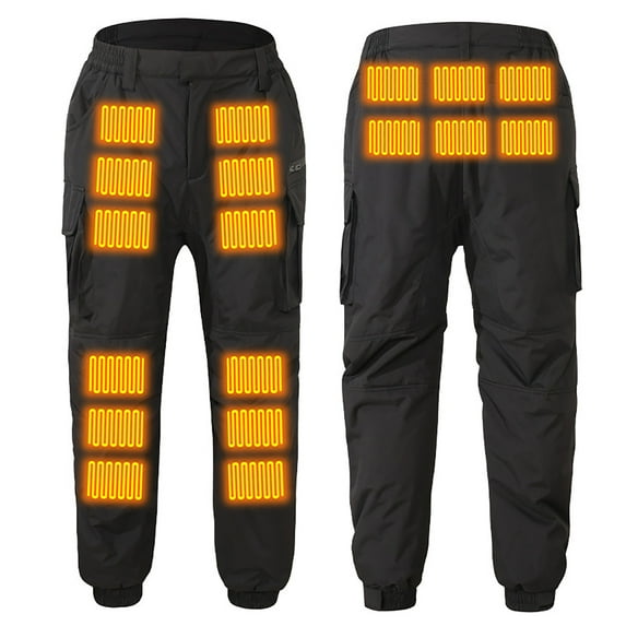 XIAOCHA Men's Heated Cargo Pants Loose Thermal Elastic Bottom Trousers Winter Outdoor Warm Workout Pants