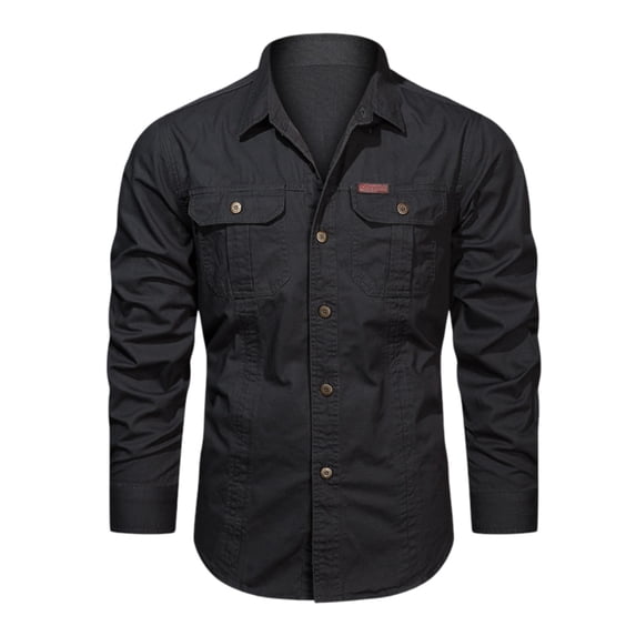 XIAOCHA Men's Heavy Duty Rugged Shirt Long Sleeve Work Outdoor ...