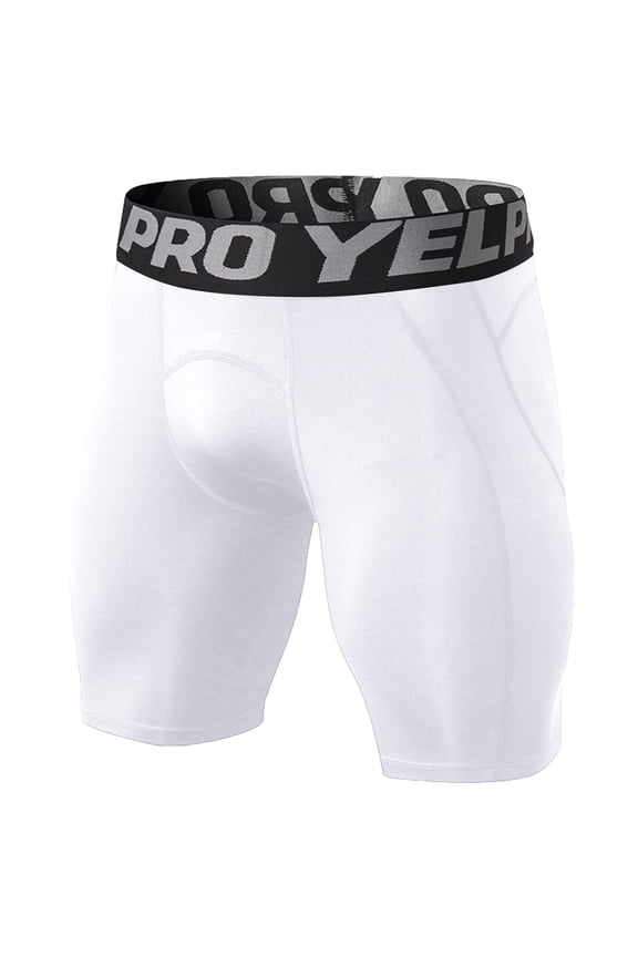 Men's Letter Print Compression Shorts Slim Fit Short Length Elastic Waist Athletic Tights Breathable Sporty Training Wear Boxers