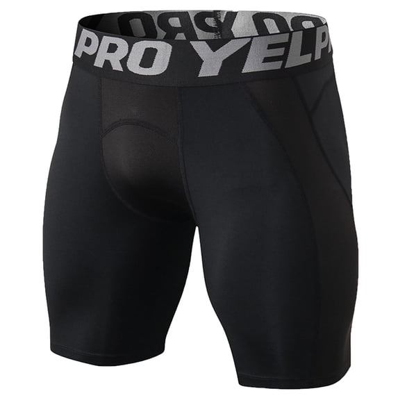 XIAOCHA Men's Letter Print Compression Shorts Slim Fit Short Length Elastic Waist Athletic Tights Breathable Sporty Training Wear Boxers