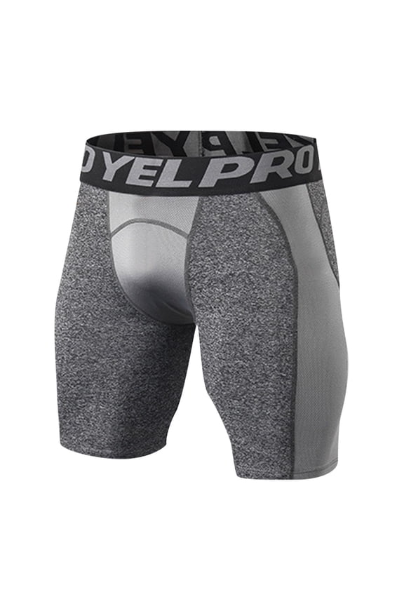 Men's Letter Print Compression Shorts Slim Fit Short Length Elastic Waist Athletic Tights Breathable Sporty Training Wear Boxers