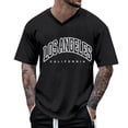thumbnail image 1 of XIAOCHA Men's Los Angeles Graphic T-Shirt V-Neck Everyday Casual Short Sleeve Classic Tee, 1 of 4