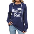 thumbnail image 1 of XIAOCHA Men's Mama Bear Print Hoodie Oversized Long Sleeve Hooded Pullover Top Soft Family Casual Hoodies, 1 of 8
