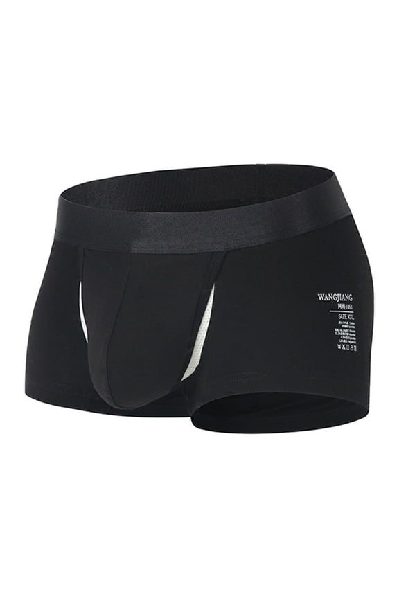 Men's Mesh Panel Trunks form Fitting Mini Length Wide Waistband Briefs Breathable Supportive Intimate Boxers