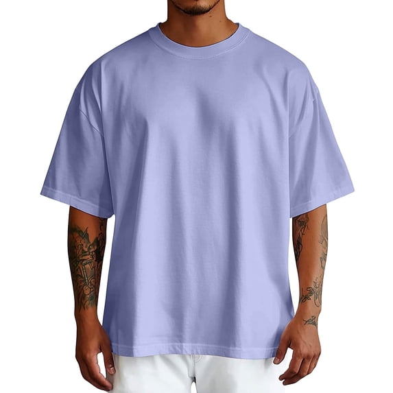 XIAOCHA Men's Oversized Crewneck T Shirt Casual Short Sleeve Everyday Outdoor Basic Tees