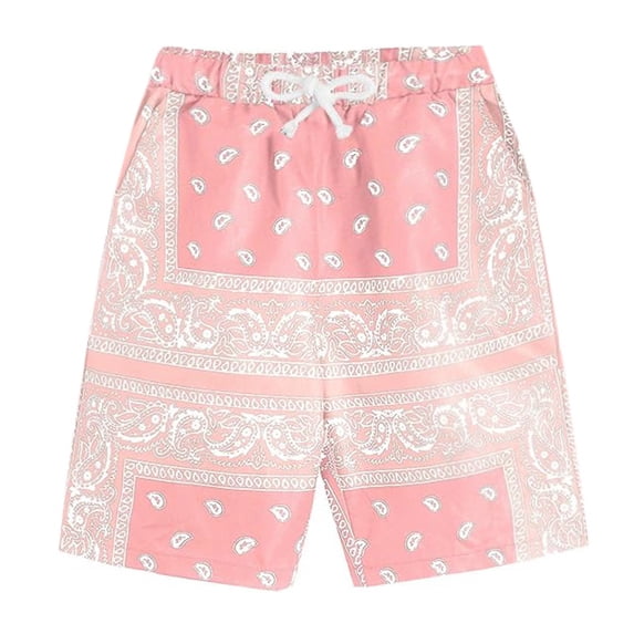 XIAOCHA Men's Paisley Print Board Shorts Drawstring Quick Dry Bottoms Beach Daily Boho Swim Trunks