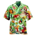 thumbnail image 1 of XIAOCHA Men's Parrot Hawaiian Shirt Camp Collar Short Sleeve Tropical Print Button Up Blouse Vibrant Casual Beach Party Going Out Top, 1 of 3