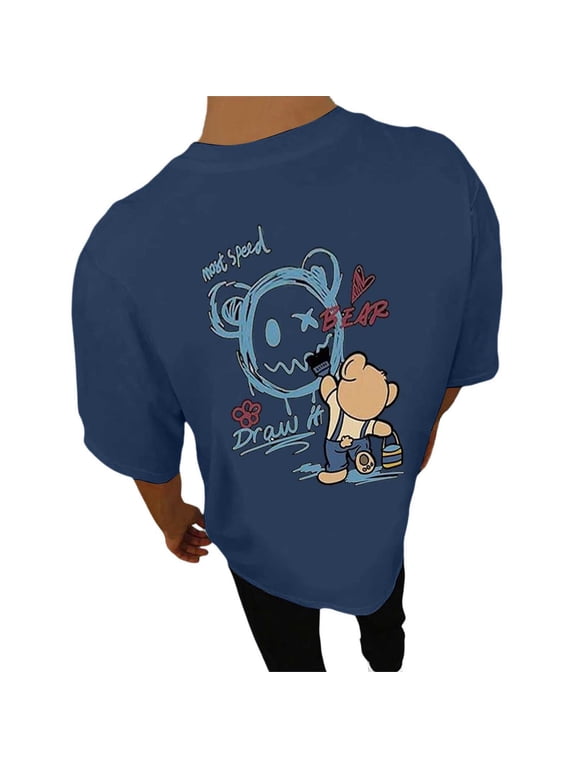 Men's Playful Graphic T-Shirt Relaxed Fit Casual Urban Street Daily Short Sleeve Tees