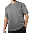 thumbnail image 1 of XIAOCHA Men's Ribbed T-Shirt Loose Fit Short-Sleeve Round-Neck Top Stretch Soft Cozy Casual Tees, 1 of 6