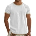 thumbnail image 1 of XIAOCHA Men's Ringer Tee Short Sleeve Round Neck Contrast Casual Loose Fit Lightweight Daily Shirt, 1 of 5