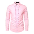 thumbnail image 1 of XIAOCHA Men's Ruffled Button Down Shirt Long Sleeve Frilled Front Shirt Comfortable Vintage Formal Shirt, 1 of 6