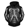 thumbnail image 1 of XIAOCHA Men's Skeleton Print Zip Up Hoodie Relaxed Fit Halloween Long Sleeve Hooded Sweatshirts, 1 of 2