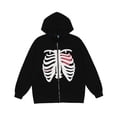 thumbnail image 1 of XIAOCHA Men's Skeleton Ribcage Print Zip Up Hoodie Relaxed Fit Fall Daily Long Sleeve Hooded Sweatshirts, 1 of 3