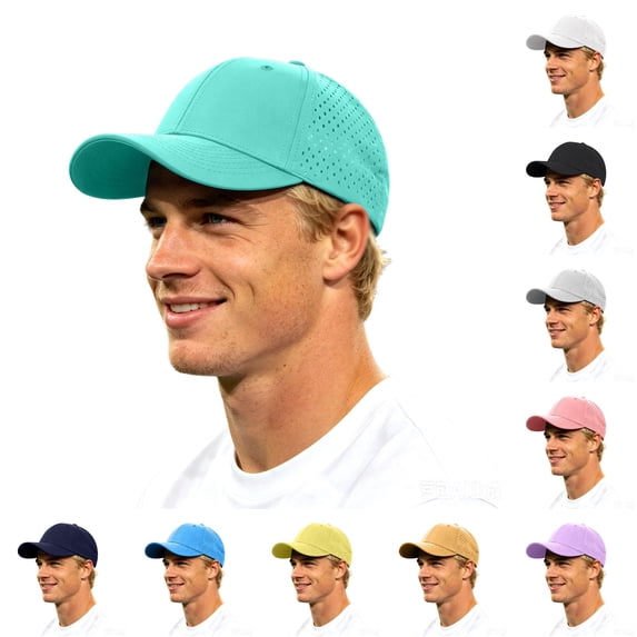 XIAOCHA Men's Solid Baseball Cap Breathable Outdoor Dad Hat Farm Snapback Hat,Green