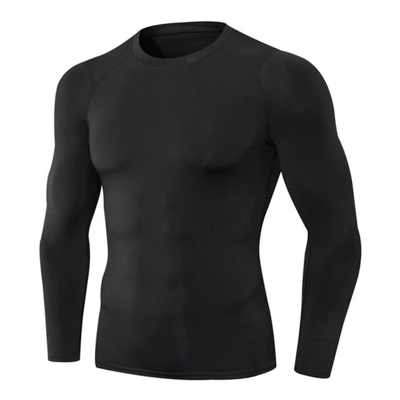 XIAOCHA Men's Stretchy Tee Shirt Solid Raglan Long Sleeve Fitness Tshirt