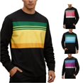 thumbnail image 1 of XIAOCHA Men's Stripe Color Block Pullover Sweatshirt Relaxed Fit Outdoor Sweatshirts, 1 of 4