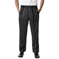 thumbnail image 1 of XIAOCHA Men's Striped Chef Pants Straight Side Pocket Trousers Breathable Professional Kitchen Wear Bottoms, 1 of 4