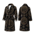 thumbnail image 1 of XIAOCHA Men's Tree Of Life Celtic Print Robe Shawl Collar Wrap Bathrobe Belt Pocket Nightgown, 1 of 3