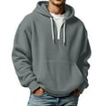 thumbnail image 1 of XIAOCHA Men's Waffle Knit Half-Zip Hoodie Oversized Drawstring Hooded Top Warm Soft Casual Outdoor Hoodie, 1 of 4