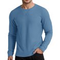 thumbnail image 1 of XIAOCHA Men's Waffle Knit Shirt Crew Neck Long Sleeve Top Warm Casual Daily Pullover, 1 of 9