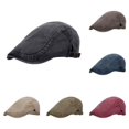 thumbnail image 1 of XIAOCHA Men's Washed Cotton Ivy Cap Adjustable Buckle Closure Flat Brim Flatcap, 1 of 8