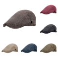 thumbnail image 1 of XIAOCHA Men's Washed Cotton Ivy Cap Adjustable Buckle Closure Flat Brim Flatcap, 1 of 5