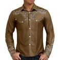thumbnail image 1 of XIAOCHA Men's Western Style Embroidered Shirt Collared Long Sleeve Button Up Slim Fit Blouse Stylish Vintage Cowboy Casual Going Out Top, 1 of 4