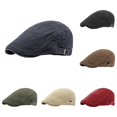 thumbnail image 1 of XIAOCHA Mens Adjustable‑Strap Flat Cap Solid Slim Brim Flat Caps City Walk Sun Cap,Navy, 1 of 5