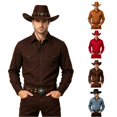 thumbnail image 1 of XIAOCHA Mens Beaded‑Band Cowboy Hat Solid Wide‑Brim Hat Western Rodeo Hat,Coffee, 1 of 4