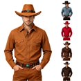 thumbnail image 1 of XIAOCHA Mens Beaded‑Band Cowboy Hat Solid Wide‑Brim Hat Western Rodeo Hat,Yellow, 1 of 4