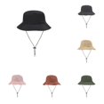 thumbnail image 1 of XIAOCHA Mens Chin‑Strap Bucket Hat Solid Sun Hat Outdoor Fishman Boonie Hat,Black, 1 of 7