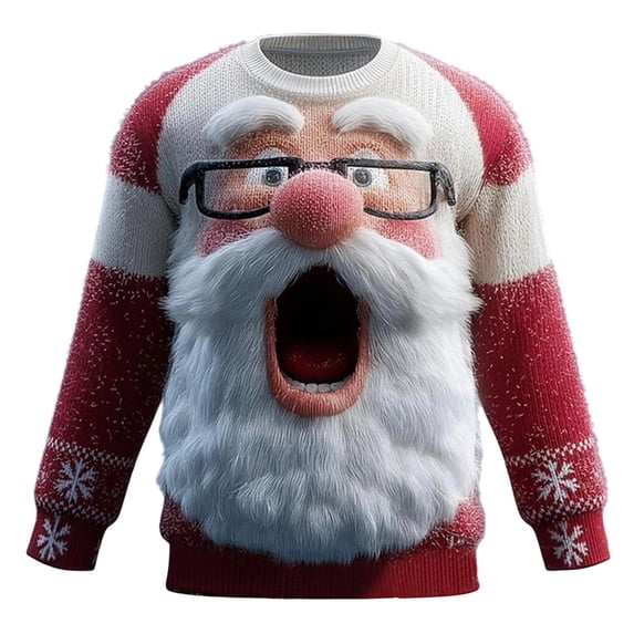 XIAOCHA Mens Christmas Print Sweatshirt Relaxed Fit Fall Daily Long Sleeve Sweatshirts