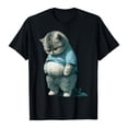 thumbnail image 1 of XIAOCHA Mens Cat Graphic Tee Crew Neck Humorous Animal Print T Shirt Lightweight Casual Daily Hangout Top, 1 of 2