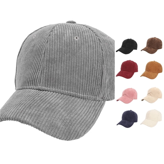 XIAOCHA Mens Corduroy Baseball Cap Fall Winter Caps Casual Sport Hat,Dark Gray
