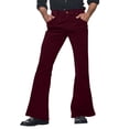 thumbnail image 1 of XIAOCHA Mens Corduroy Flare Pant Flared Leg Full Length Button Waist Trouser Soft Retro Disco Pants, 1 of 2