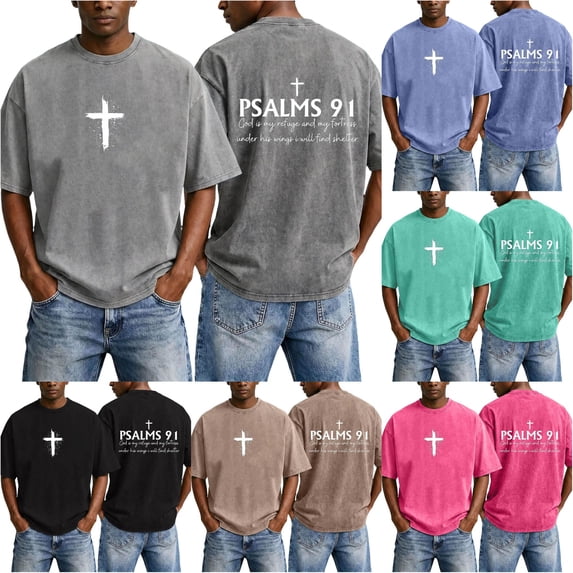 XIAOCHA Mens Cross Graphic T Shirt Short Sleeve Casual Comfort Daily Wear Tees
