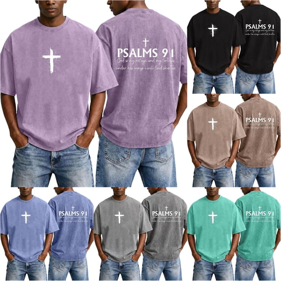 XIAOCHA Mens Cross Graphic T Shirt Short Sleeve Casual Comfort Daily Wear Tees