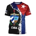 thumbnail image 1 of XIAOCHA Mens Cuba Pride Graphic T Shirt Crew Neck Cuban Emblem Print Tee Comfortable Patriotic Daily Wear Top, 1 of 3