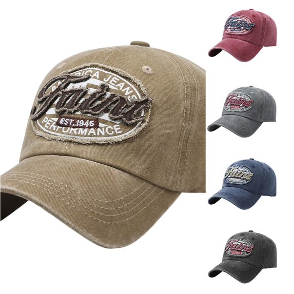 XIAOCHA Mens Distressed Patch Baseball Cap Adjustable Hat Band Outdoor Daily Dad Hat,Khaki