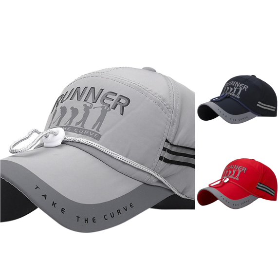 XIAOCHA Mens Drawstring‑Secure Baseball Cap Sport Hats for Jogging Outing Baseballhatcaps,Grey