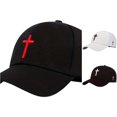 thumbnail image 1 of XIAOCHA Mens Embroidered Cross Baseball Hat Firm Curved Brim Adjustable Ballcap, 1 of 3
