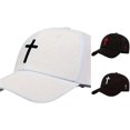 thumbnail image 1 of XIAOCHA Mens Embroidered Cross Baseball Hat Firm Curved Brim Adjustable Ballcap, 1 of 3