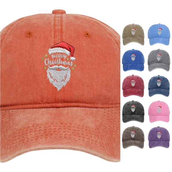 XIAOCHA Mens Embroidered Washed Baseball Cap Shapeable Brim Farm Ball Hat,Orange