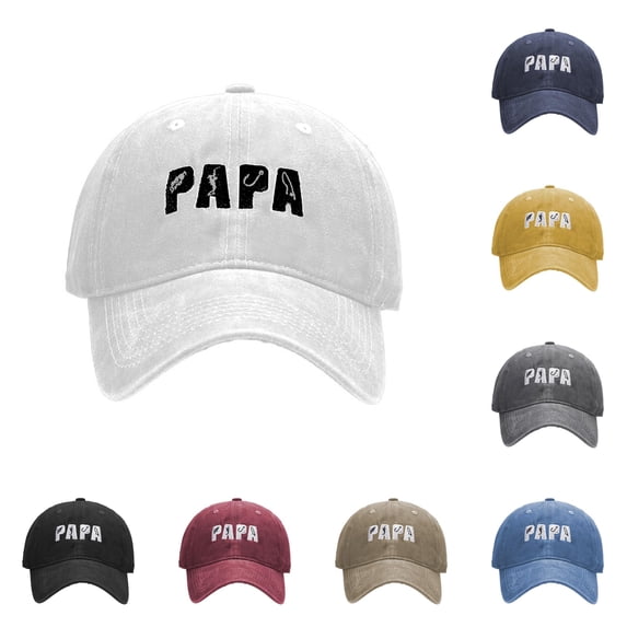 XIAOCHA Mens Embroidered Washed Dad Hat Adjustable Hat Band Outdoor Baseball Cap,White