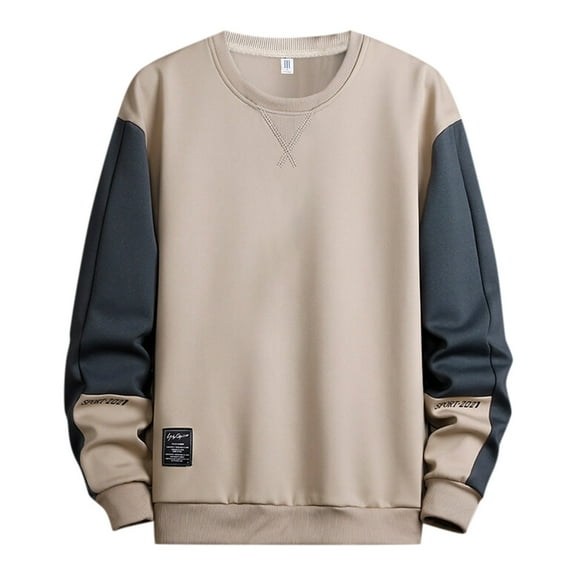 XIAOCHA Mens Fashion Trend Youth Sports Sweater Loose Casual Round Neck Pullover For Spring And Autumn Wear