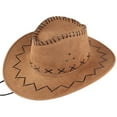 thumbnail image 1 of XIAOCHA Mens Fine‑Straw‑Weave Cowboy Hat Solid Sun‑Protection Cowgirl Hat,Khaki, 1 of 1