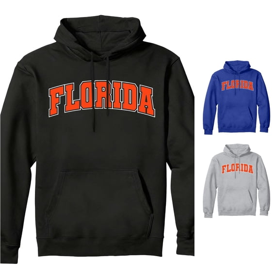 XIAOCHA Mens Florida Letter Print Hoodie Regular Fit Fall Daily Long Sleeve Hooded Sweatshirts