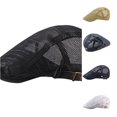 thumbnail image 1 of XIAOCHA Mens Full‑Mesh Flat Cap Breathable Sun Protection Sports Cap,Black, 1 of 8