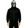 thumbnail image 1 of XIAOCHA Mens Halloween Hooded Sweatshirt Skull Face Mask Graphic Hoodies Sweatshirt, Black, Sizes L, 1 of 8